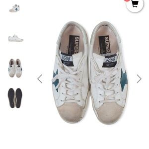 Golden Goose WHITE AND GREY SUPERSTAR SNEAKERS